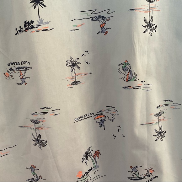 Lucky Brand Short Sleeve Button Down Shirt - Surf Spray - NWT - Boys XL 18/20 - Picture 12 of 12
